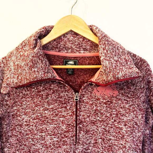 Roots Kids Fleece Sweater sz XL (14) Burgundy Full Zip Sweater - Picture 2 of 10